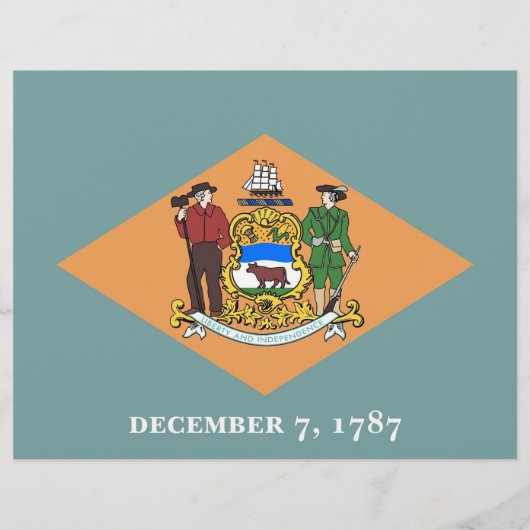 Flyer met vlag van Delaware, VS (Achterkant)