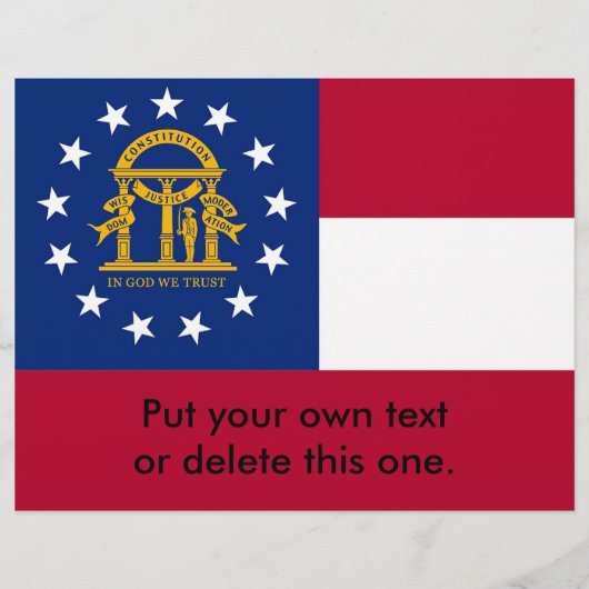 Flyer met vlag van Georgië, VS (Voorkant)