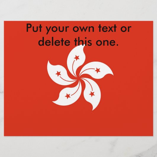 Flyer met vlag van Hongkong (Voorkant)