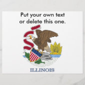 Flyer met vlag van Illinois, VS. (Voorkant)