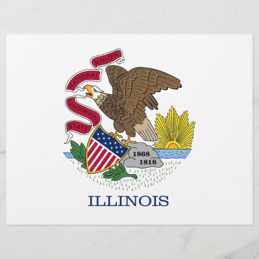 Flyer met vlag van Illinois, VS. (Achterkant)