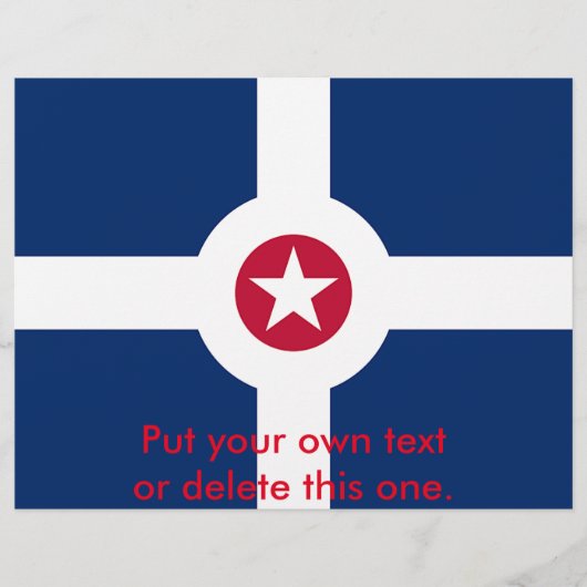 Flyer met vlag van Indianapolis City, Verenigde St (Voorkant)