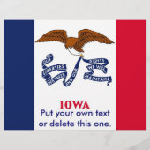 Flyer met vlag van Iowa, VS (Voorkant)