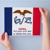 Flyer met vlag van Iowa, VS (Hand)