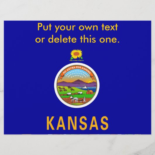 Flyer met vlag van Kansas, VS (Voorkant)