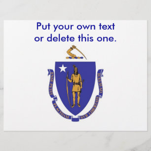 Flyer met Vlag van Massachusetts, V.S.A.