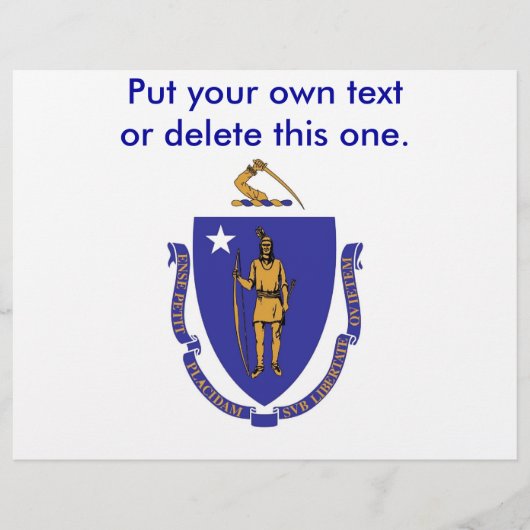 Flyer met Vlag van Massachusetts, V.S.A. (Voorkant)