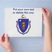 Flyer met Vlag van Massachusetts, V.S.A. (Hand)