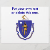 Flyer met vlag van Massachuttes, VS (Voorkant)