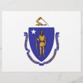 Flyer met vlag van Massachuttes, VS (Achterkant)