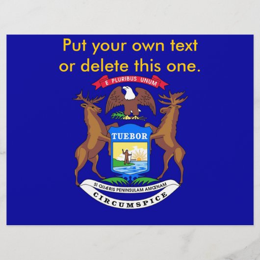 Flyer met vlag van Michigan, VS (Voorkant)