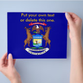 Flyer met vlag van Michigan, VS (Hand)
