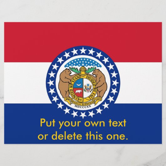 Flyer met vlag van Missouri, VS. (Voorkant)