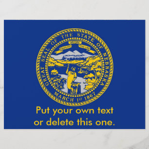 Flyer met vlag van Nebraska, VS