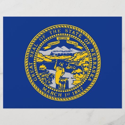 Flyer met vlag van Nebraska, VS (Achterkant)
