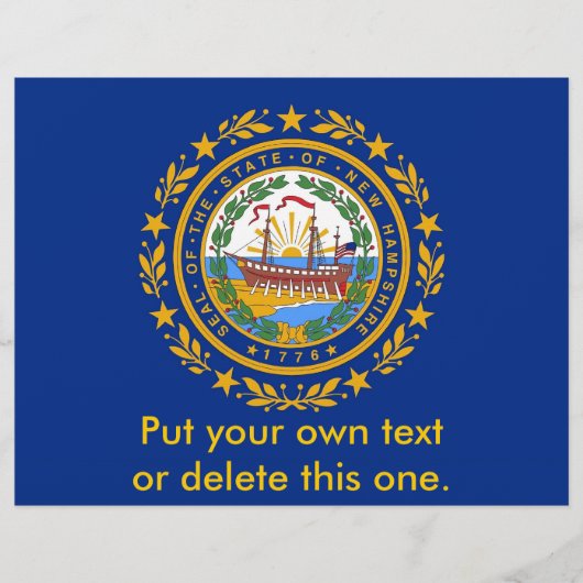 Flyer met vlag van New Hampshire, VS (Voorkant)