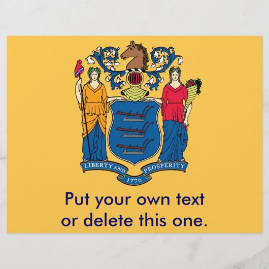 Flyer met vlag van New Jersey, VS. (Voorkant)