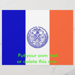 Flyer met vlag van New York City, VS