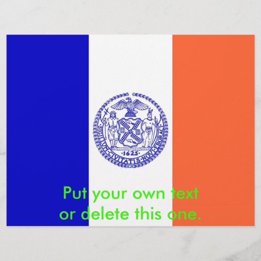 Flyer met vlag van New York City, VS (Voorkant)