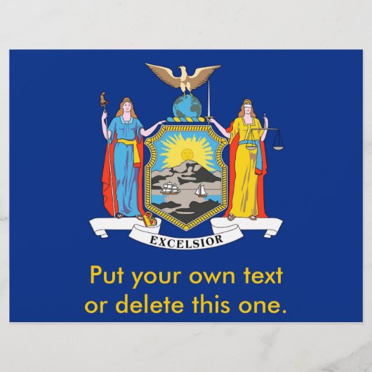 Flyer met vlag van New York, VS. (Voorkant)