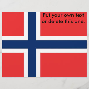 Flyer met vlag van Noorwegen
