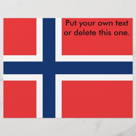 Flyer met vlag van Noorwegen (Voorkant)