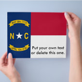 Flyer met vlag van North Carolina, VS. (Hand)