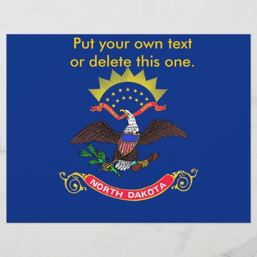 Flyer met vlag van North Dakota, VS. (Voorkant)