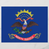 Flyer met vlag van North Dakota, VS. (Achterkant)