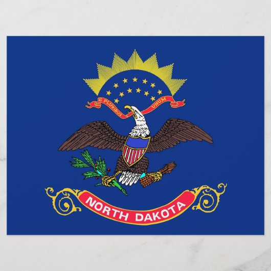 Flyer met vlag van North Dakota, VS. (Achterkant)