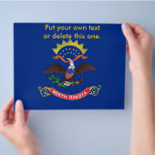 Flyer met vlag van North Dakota, VS. (Hand)