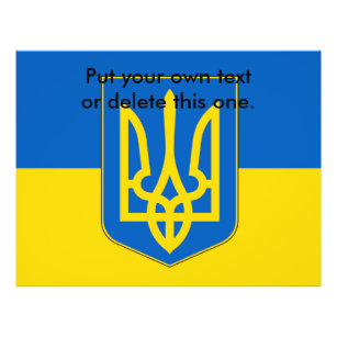 Flyer met vlag van Oekraïne