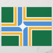 Flyer met vlag van Portland, Oregon, Verenigde Sta (Achterkant)