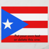 Flyer met vlag van Puerto Rico, VS (Voorkant)