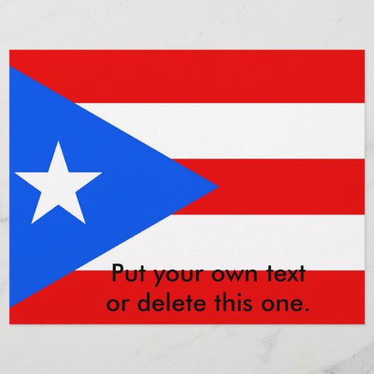 Flyer met vlag van Puerto Rico, VS (Voorkant)