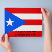 Flyer met vlag van Puerto Rico, VS (Hand)