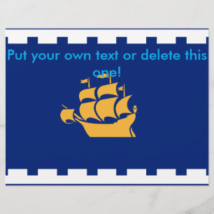 Flyer met vlag van Quebec City, Canada