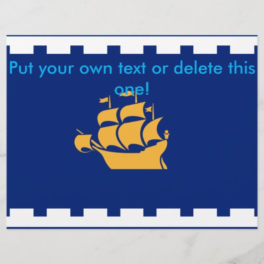 Flyer met vlag van Quebec City, Canada (Voorkant)