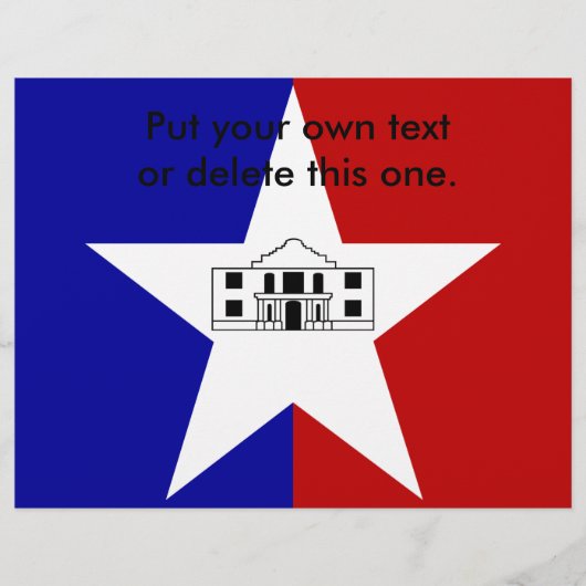Flyer met vlag van San Antonio City, Verenigde Sta (Voorkant)