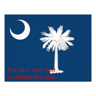 Flyer met vlag van South Carolina, Verenigde State