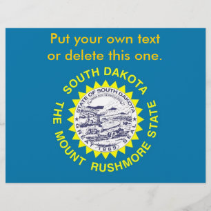 Flyer met vlag van South Dakota, VS.