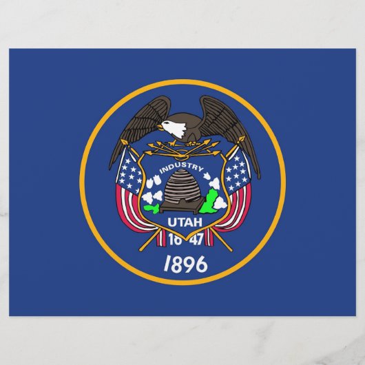 Flyer met vlag van Utah, VS (Achterkant)