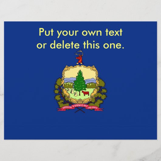 Flyer met vlag van Vermont, Verenigde Staten. (Voorkant)
