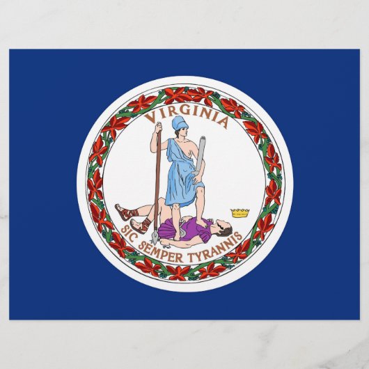 Flyer met vlag van Virginia, VS. (Achterkant)