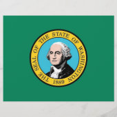 Flyer met vlag van Washington, VS (Achterkant)