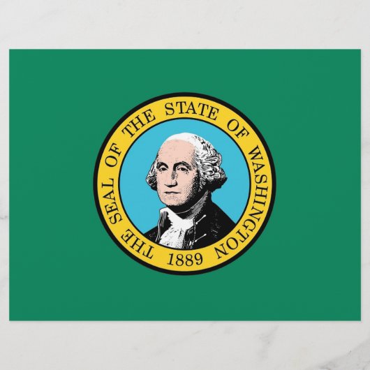 Flyer met vlag van Washington, VS (Achterkant)
