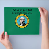 Flyer met vlag van Washington, VS (Hand)