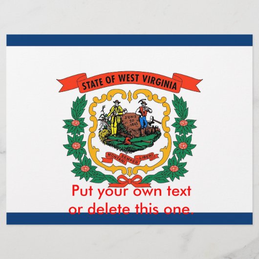 Flyer met vlag van West Virginia, VS. (Voorkant)