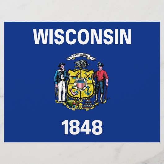 Flyer met vlag van Wisconsin, VS (Achterkant)