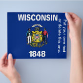 Flyer met vlag van Wisconsin, VS (Hand)